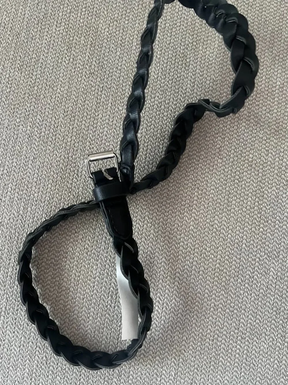 Unbranded Black Braided Skinny Belt Size M/L